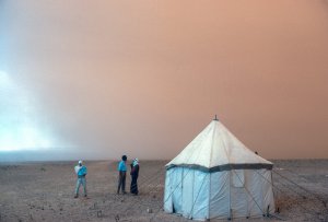 Sandstorm in the desert.