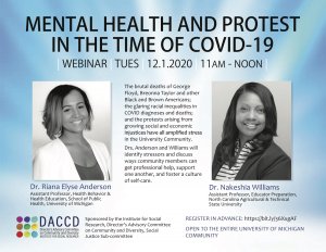 Announcement for Mental Health and Protest in the Time of Covid-19