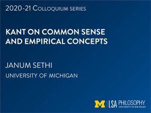 Kant on Common Sense and Empirical Concepts - Janum Sethi