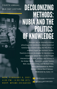 Fourth Annual MLK Day Lecture: Decolonizing Methods: Nubia and the Politics of Knowledge