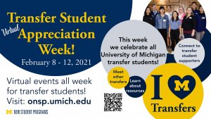 Transfer Student Appreciation Week poster