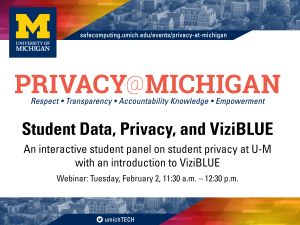 Privacy@MIchigan Webinar - Students Data, Privacy, and ViziBLUE