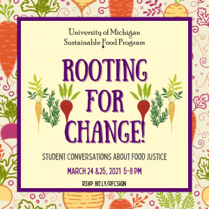 Rooting for Change! 5-8pm Wednesday, March 24 and Thursday, March 25 2021