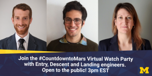 Mars Watch Party - starts at 3pm on Zoom, illustration of Mars Landing