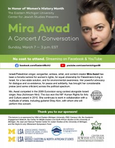 Mira Awad: A Concert / Conversation flier