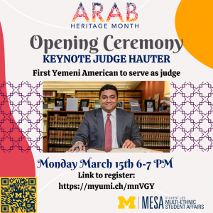 Arab Heritage Month 2021 Opening Ceremony Flyer