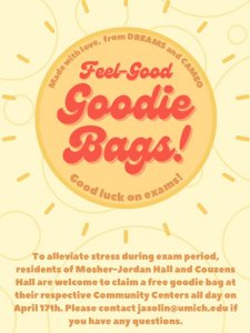 Pick up a wellness goodie bag from Couzens or Mosher Jordan Community Center!