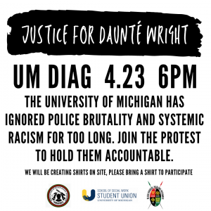 Justice for Daunté Wright protest flyer