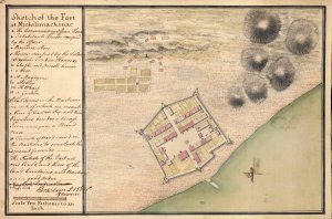 "Sketch of the fort at Michilimackinac," Thomas Gage Papers, William L. Clements Library