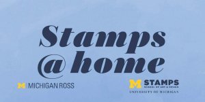Text reading "Stamps@ Home" with Stamps and Ross Logos