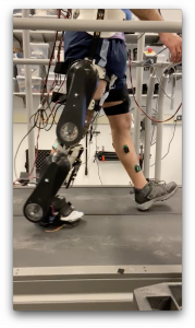 exoskeleton walking on treadmill