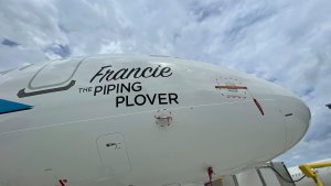A Frontier Airlines jet named for Dr. Cuthbert A Frontier Airlines jet named for Dr. Cuthbert