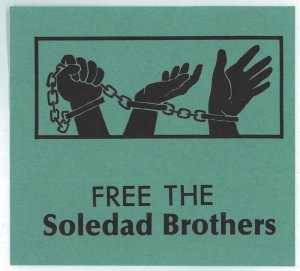 Free the Soledad Brothers sticker, from the Joseph A. Labadie Collection, Special Collections Research Center, U-M Library.