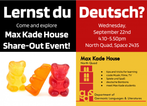 Max Kade House Share-Out Event Flyer