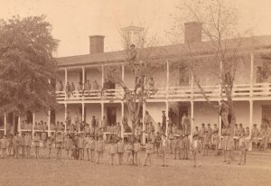 Carlisle School (PA) photographed by Choate (detail). Pohrt Collection of Native American Photography, Clements Library.