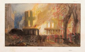 The Burning of the Custom House, Queen Square (William James Muller)