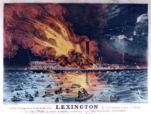 "The Awful Conflagration of the Steam Boat Lexington," (1840) courtesy of James Brust.