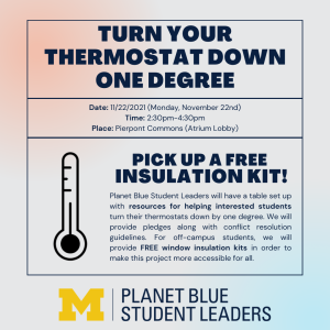 Planet Blue Student Leaders presents Turn Your Thermostat Down One Degree