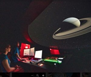 University of Michigan student operators share their favorite things in the sky as part of the live Sky Tonight planetarium show. Photo courtesy of University of Michigan Museum of Natural History/Michelle Andonian.