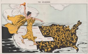 The Awakening by Henry Mayer, featured in Puck Magazine, 1915 from the P.J. Mode Collection at Cornell University Library, Division of Rare & Manuscript Collections.