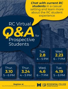 RC Virtual Q&A for Prospective Students Flyer