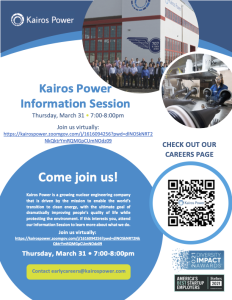 Kairos Power Information Session Flyer