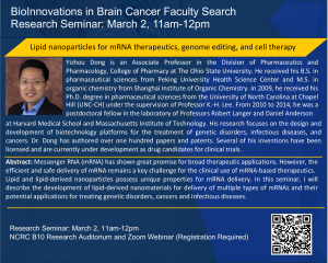Dr. Yizhou Dong - Research Seminar Flyer