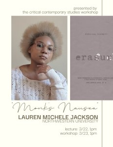 Author photo next to cover image of Everett's book "Erasure"