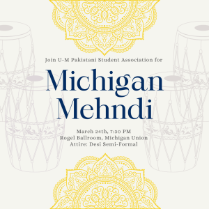 Michigan Mehndi in the Michigan Union, Rogel Ballroom