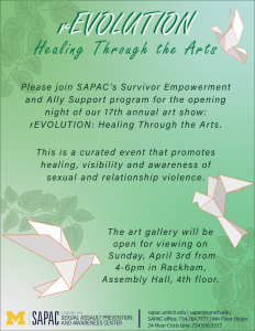 revolution: healing through the arts flier