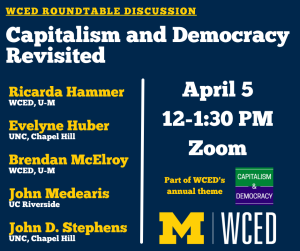 WCED Roundtable. Capitalism and Democracy Revisited