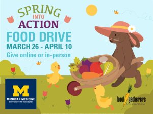 All are invited to give in person or online to the Michigan Medicine food and toiletry drive for Food Gatherers