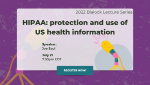 HIPAA: protection and use of US health information - ICPSR Summer Program in Quantitative Methods of Social Science Blalock Lecture Series 2022