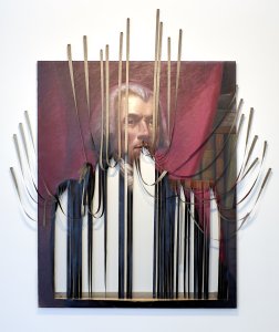Titus Kaphar, Flay (James Madison), 2019, oil on canvas with nails. University of Michigan Museum of Art, Museum purchase made possible by Joseph and Annette Allen, 2019/2.184. Courtesy Maruani Mercer and the artist. © Titus Kaphar
