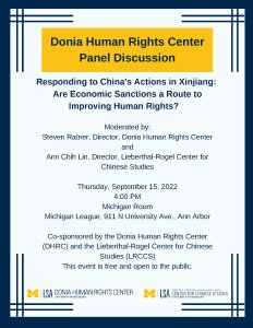 DHRC Panel Discussion | Responding to China's Actions in Xinjiang: Are Economic Sanctions a Route to Improving Human Rights?