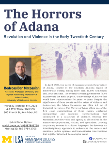 CAS Lecture | The Horrors of Adana: Revolution and Violence in the Early Twentieth Century