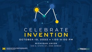 Image of the Celebrate Invention logo on a blue background.
