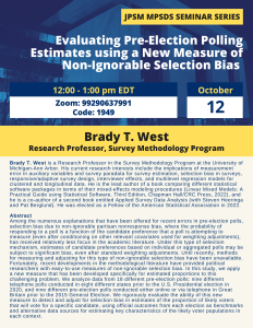 Flyer for Evaluating Pre-Election Polling Estimates using a New Measure of Non-Ignorable Selection Bias