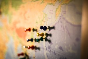 map with pins
