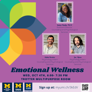 A flyer with information about Flourish Emotional Wellness event