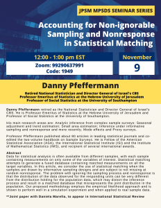 Flyer for Accounting for Non-ignorable Sampling and Nonresponse in Statistical Matching