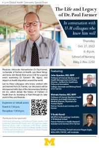 Dr. Paul Farmer Special Event Flier