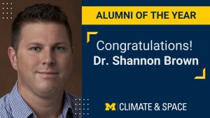 Graphic that shows photo of Dr. Shannon Brown and Congratulations