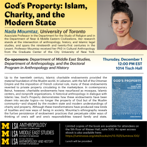 IISS Book Workshop. God's Property: Islam, Charity, and the Modern State