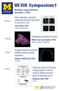 MCDB symposium poster with event titles