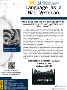 CAS Interactive Artist Presentation | Language As a War Veteran