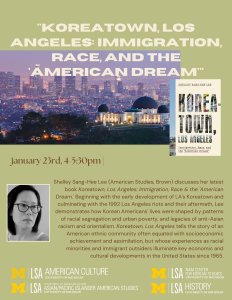 Event poster featuring the cover of Dr. Lee's book