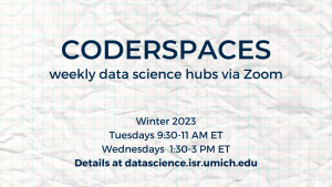 Coderspaces - weekly data science hubs via Zoom