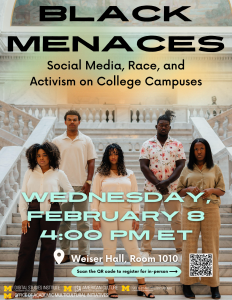 Black Menaces flier, featuring members of the student coalition