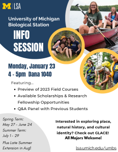 Flyer for Bio Station Information Session